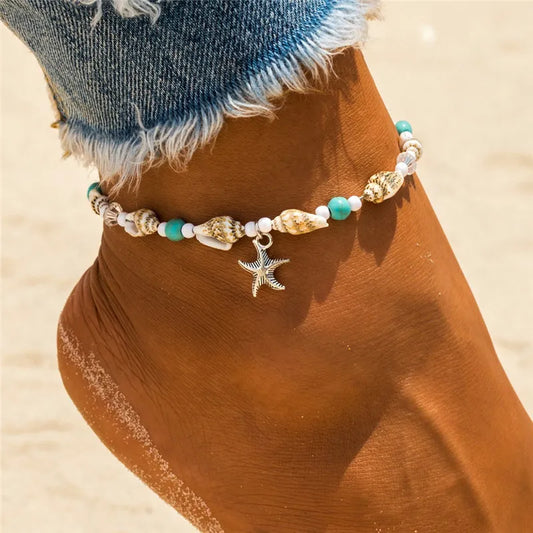 Shell Beads Starfish Anklets